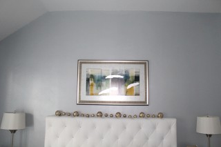 Silver & Blue Hue Metallic Paint on Accent Wall